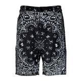 DISTRESSED PAISLEY JEAN SHORTS