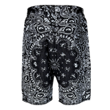 DISTRESSED PAISLEY JEAN SHORTS