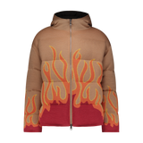 UP IN FLAMES SWEATER PUFFER