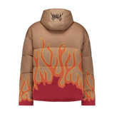 UP IN FLAMES SWEATER PUFFER