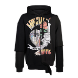 CROWN ROYALE PANELED ASYMMETRICAL HOODIE