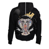 CROWN ROYALE DENIM HOODIE HYBRID JACKET