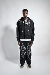 CROWN ROYALE DENIM HOODIE HYBRID JACKET