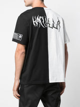 SPLIT IN HALF MASKED PINS TEE BLACK/WHITE