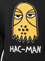 HAC-MAN DROP SHOULDER CREW BLACK