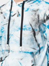 HAND PAINTED HOODIE BLACK/BLUE