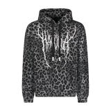 DEMON ANIMAL HOODIE GREY LEOPARD