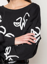 HAC ALL OVER CREWNECK BLACK