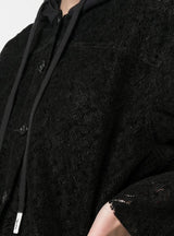 SEE THRU CROP HOODIE BLACK