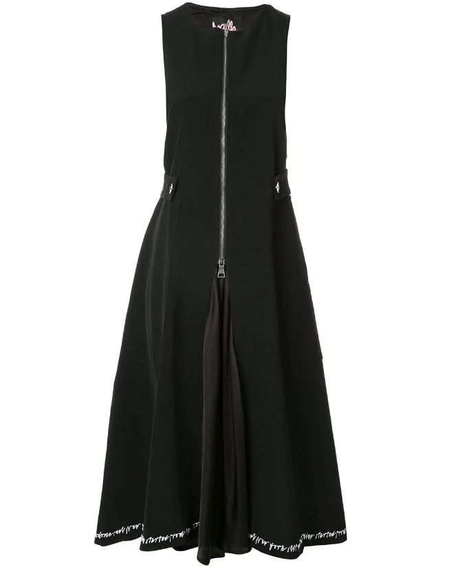 walk the line midi dress A LINE MIDI DRESS S / Black