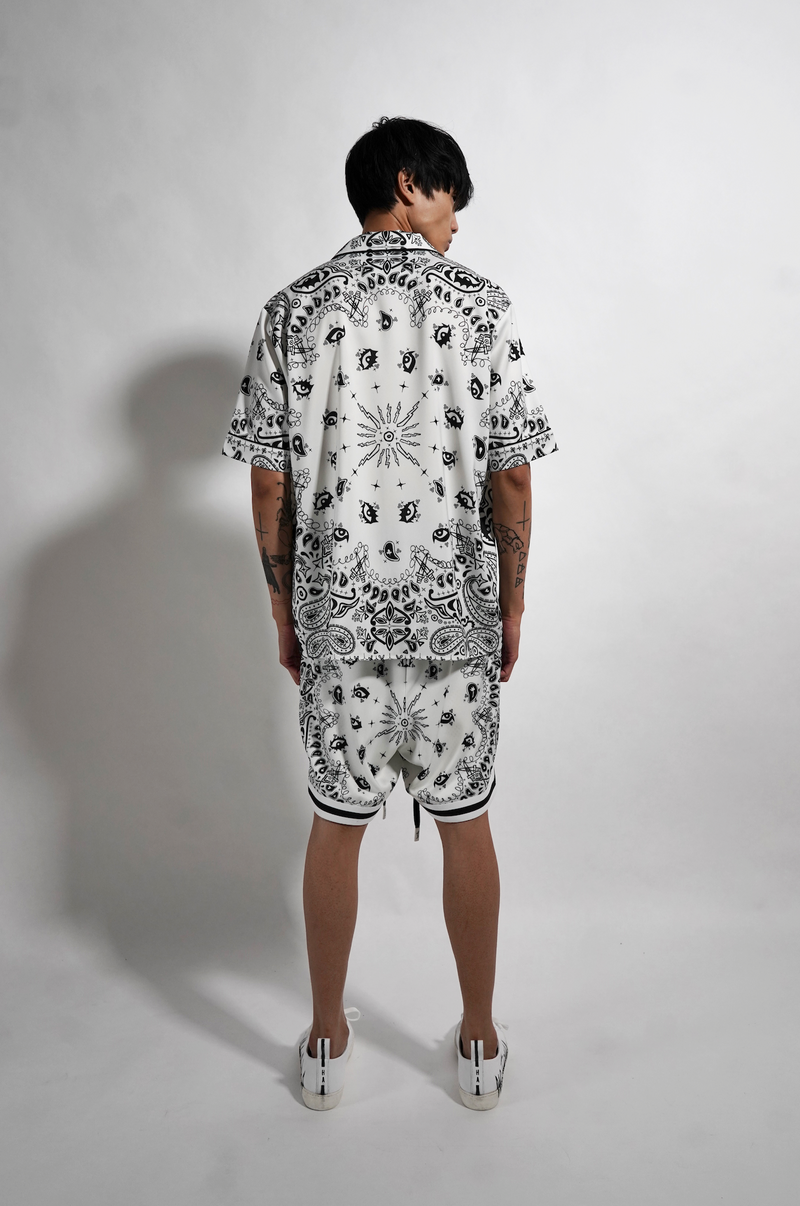 PAISLEY VISCOSE BASKETBALL SHORT