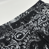 DISTRESSED PAISLEY JEAN SHORTS