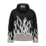 UP IN FLAMES SWEATER PUFFER