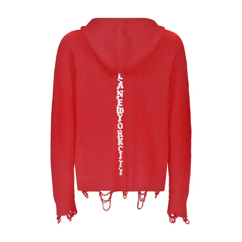 HAC DISTRESSED SWEATER HOODIE