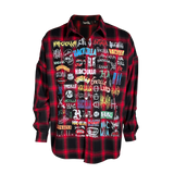 ALLOVER LOGO LONG SLEEVE PLAID WOVEN SHIRT