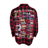 ALLOVER LOGO LONG SLEEVE PLAID WOVEN SHIRT