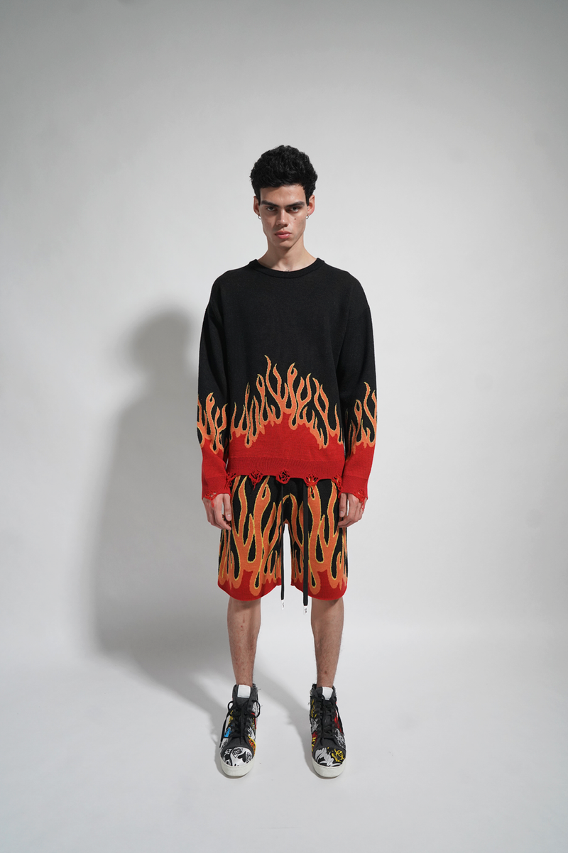 UP IN FLAMES SWEATER