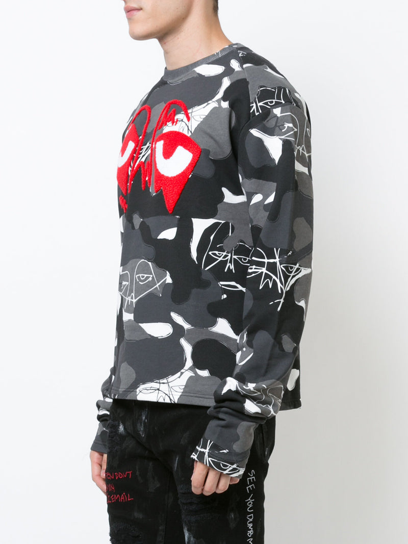 EYEZ OF DA WORLD CAMO CREWNECK