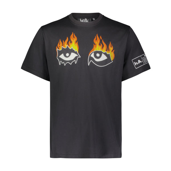 EYES ON FIRE TEE BLACK