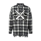 FIGHTER EYEZ PLAID SHIRT OFF WHITE