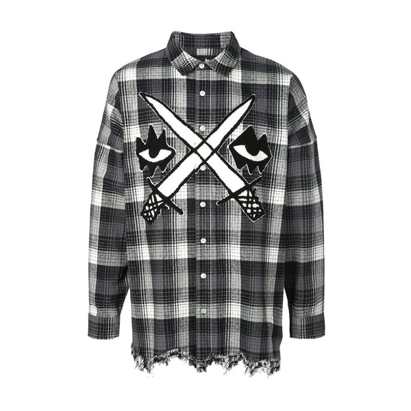FIGHTER EYEZ PLAID SHIRT OFF WHITE