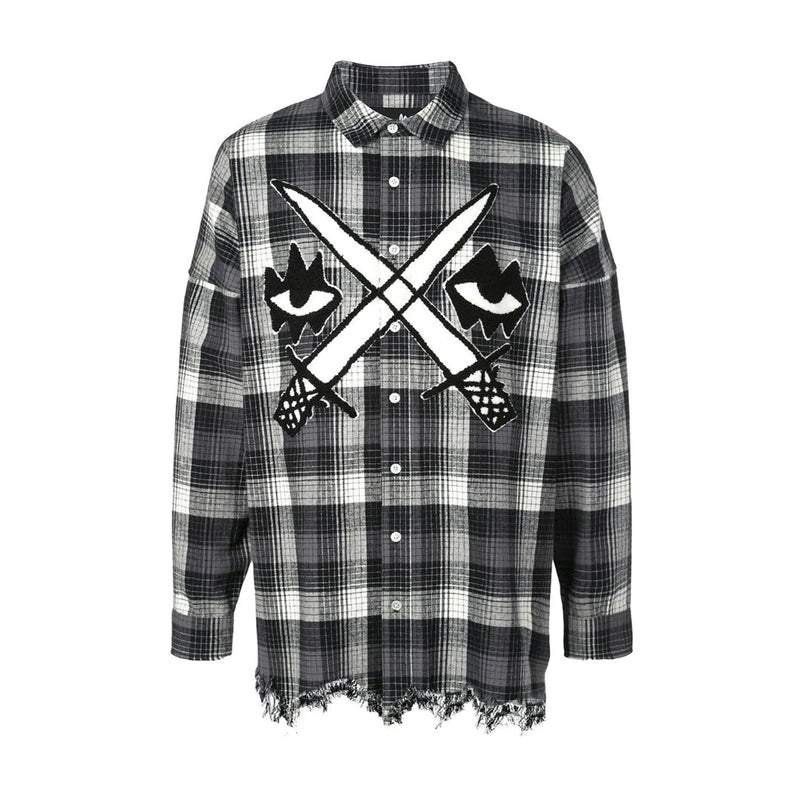 FIGHTER EYEZ PLAID SHIRT OFF WHITE