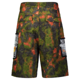 UP IN FLAMES SHORTS GREEN/ORANGE JACQUARD