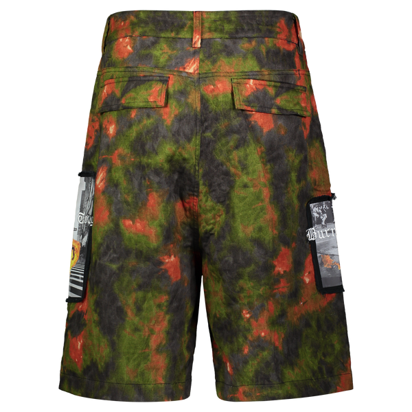 UP IN FLAMES SHORTS GREEN/ORANGE JACQUARD