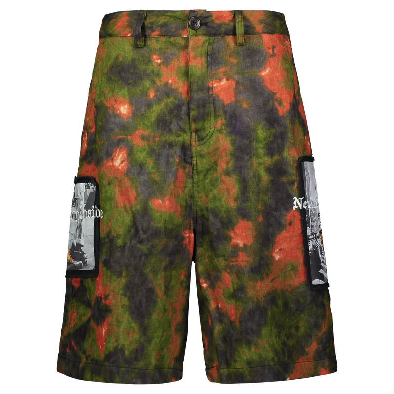 UP IN FLAMES SHORTS GREEN/ORANGE JACQUARD