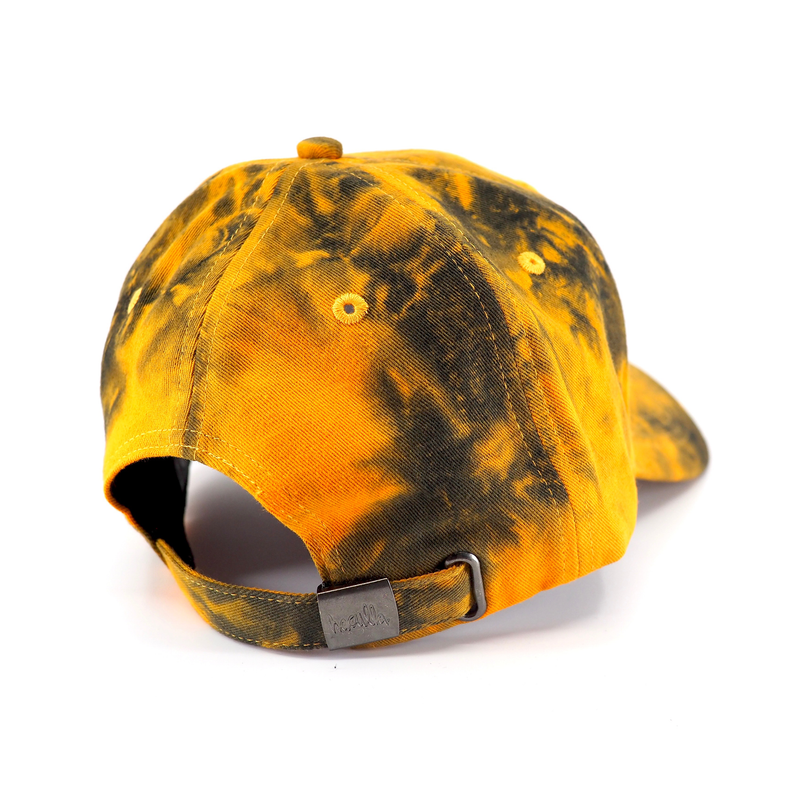 BURNING INSIDE DAD HAT ORANGE/BLACK TIE DYE