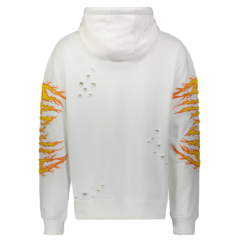 Off white fire hoodie clearance