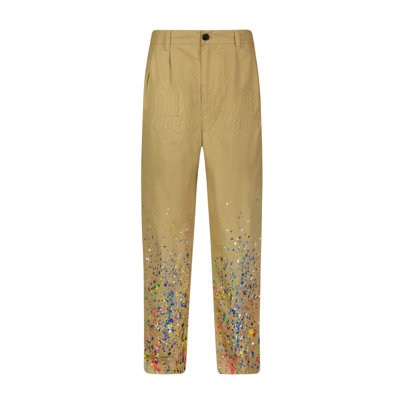 SMOTHERED IN PAINT PLEATED TROUSERS