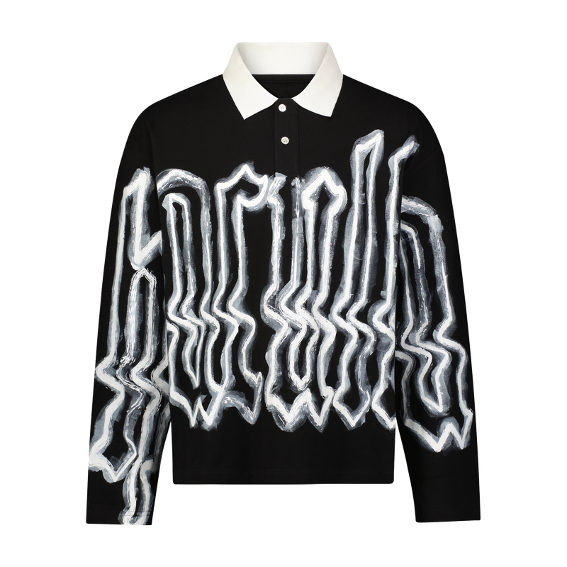 GLITCHED HACULLA OVERSIZED POLO SHIRT