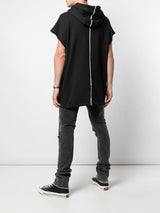 RIBBED SLEEVELESS HOODIE BLACK