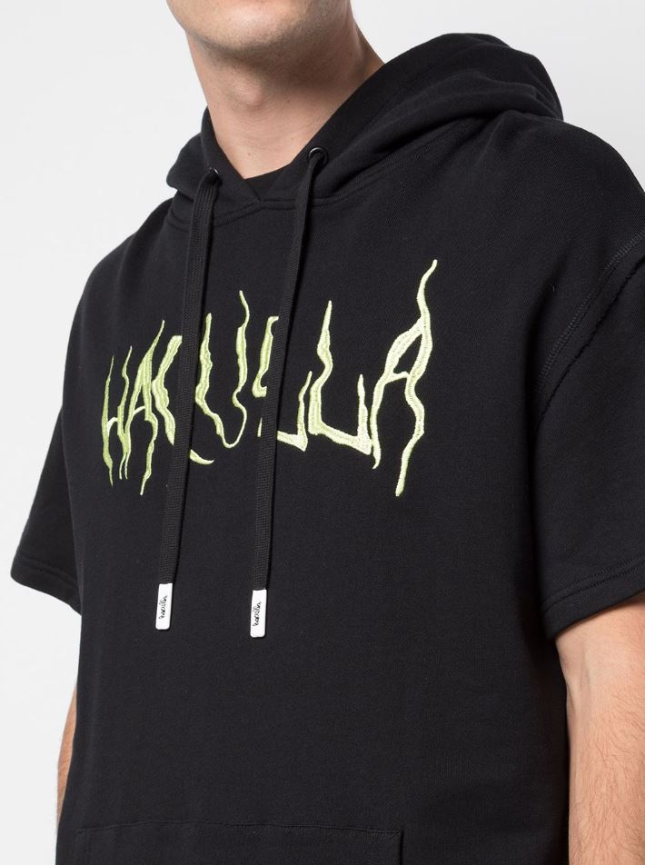 MASKED PINS SHORT SLEEVE HOODIE BLACK