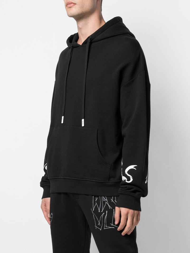 SNAKE DROP SHOULDER HOODIE BLACK