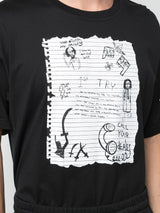 HACULLA NOTEBOOK DROP SHOULDER TEE BLACK