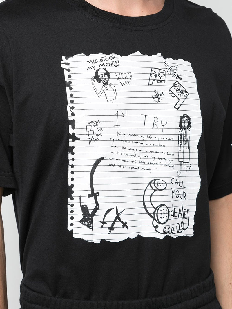 HACULLA NOTEBOOK DROP SHOULDER TEE BLACK