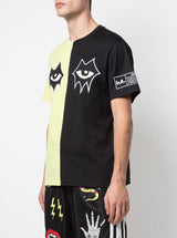 SPLIT IN HALF SIGNATURE EYES TEE BLACK/YELLOW