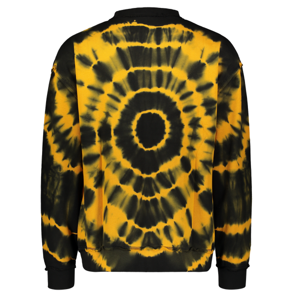 BURNING CREWNECK BLACK/ORANGE CIRCLE TIE DYE