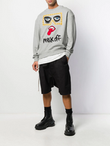 MASK OFF DROP SHOULDER CREW HEATHER GREY