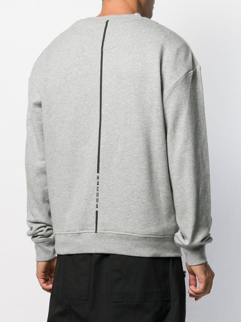 MASK OFF DROP SHOULDER CREW HEATHER GREY