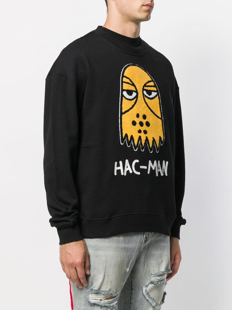 HAC-MAN  DROP SHOULDER CREW BLACK