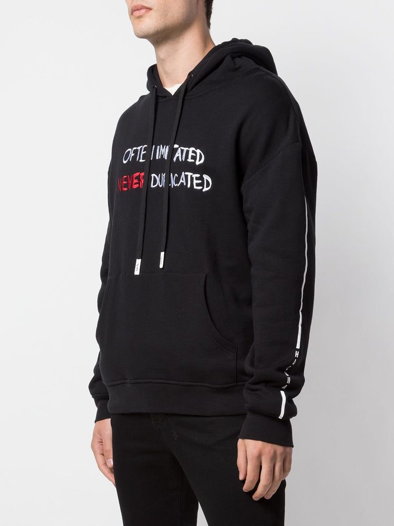OFTEN IMITATED DROP SHOULDER HOODIE BLACK