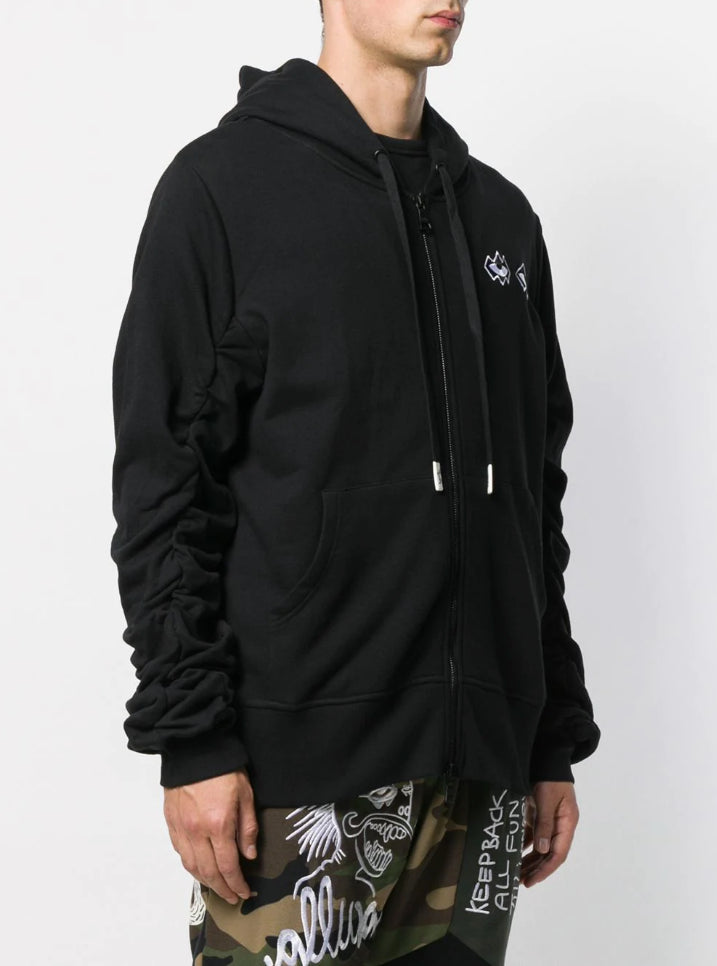 SKULL N EYEZ SHOULDER OVERSIZE SLEEVE HOODIE