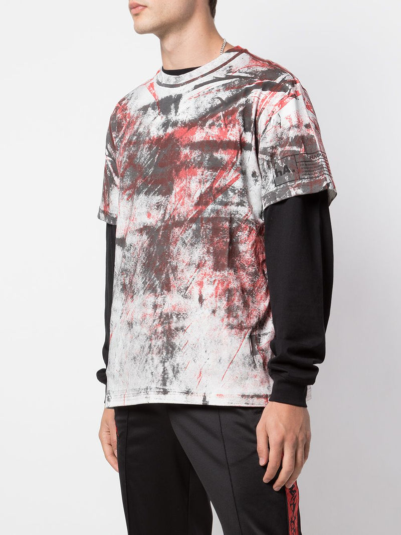 HAND PAINTED TEE BLACK/RED