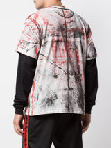 HAND PAINTED TEE BLACK/RED
