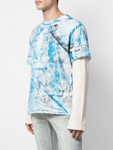 HAND PAINTED TEE BLACK/BLUE