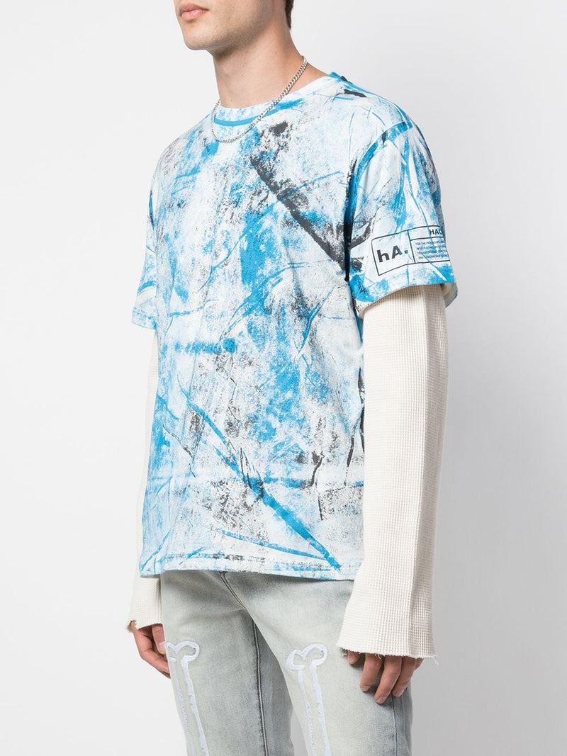 HAND PAINTED TEE BLACK/BLUE