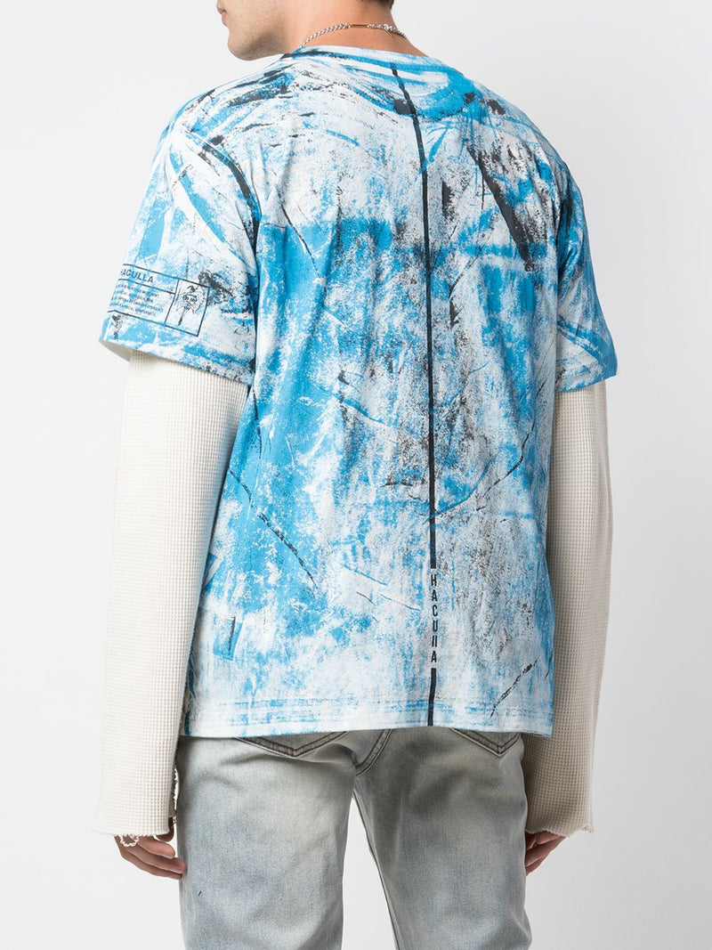 HAND PAINTED TEE BLACK/BLUE